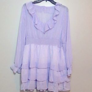 Purple ruffle dress size Large